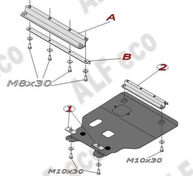 Защита алюминиевая "Alfeco" для картера и КПП Honda Insight II 2009-2014. Артикул ALF.09.14al