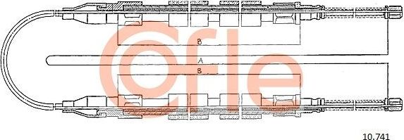 Трос ручника (тросик ручного тормоза) Cofle. Артикул 10.741