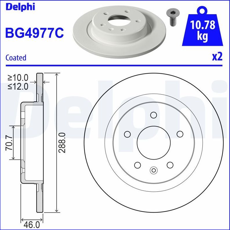 Тормозной диск Delphi. Артикул BG4977C