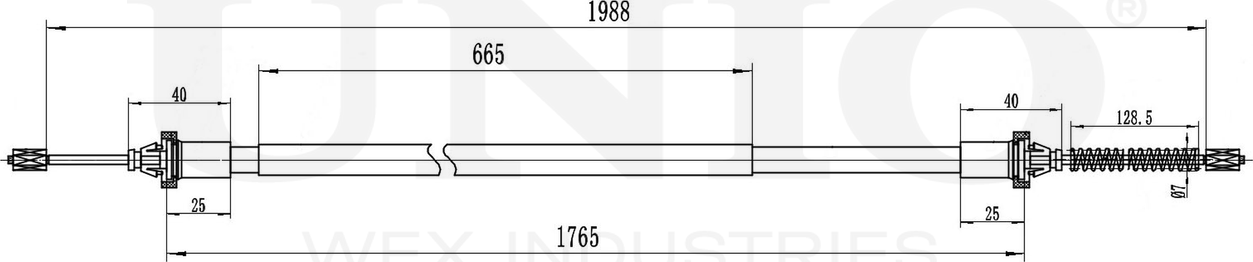 Трос ручного тормоза (Unio). Артикул CAB-60040