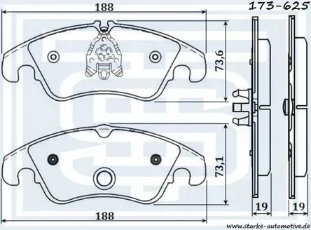 Колодки тормозные передние (Starke). Артикул 173625