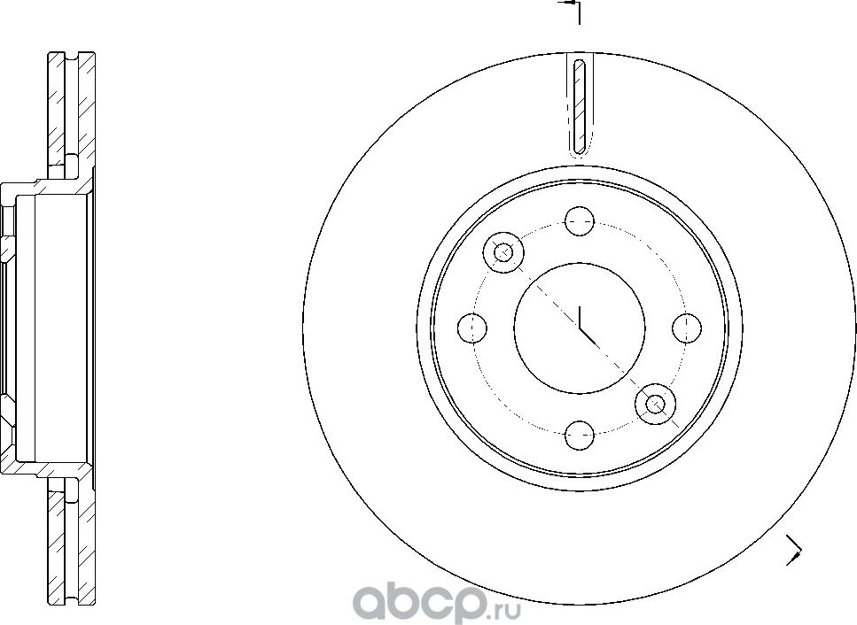 Диск тормозной вентилируемый (G-Brake). Артикул GR21403