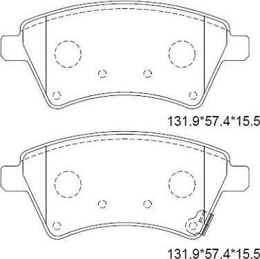 Тормозные колодки Asimco передние для Fiat Sedici 2006-2014. Артикул KD3770