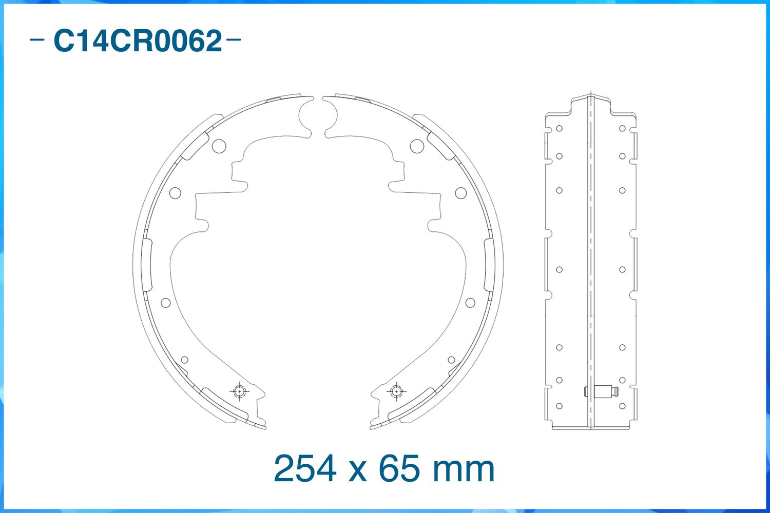 Колодки тормозные задние барабанные (Cworks). Артикул C14CR0062