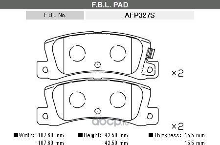 Колодки тормозные дисковые задние комплект PF-1321 AFP-327S 04466-32010 FBL TOYO FBL. Артикул AFP327S