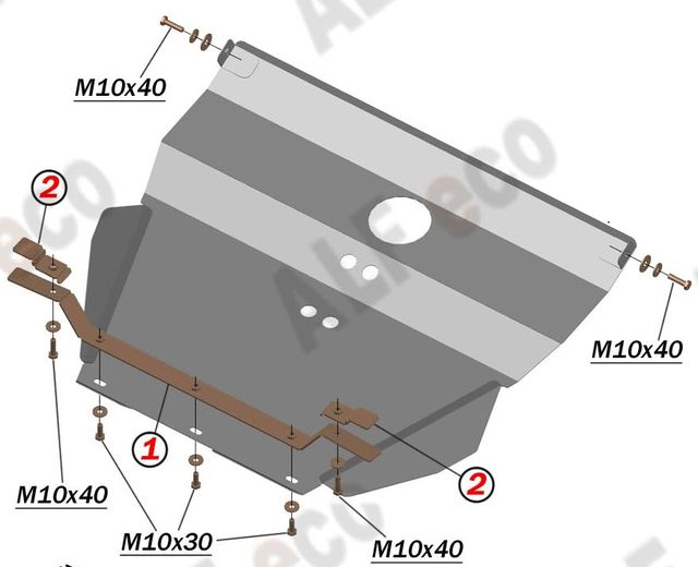 Защита алюминиевая Alfeco для картера и КПП Honda Shuttle 1995-1998. Артикул ALF.09.20 AL4