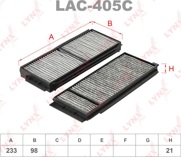 Салонный фильтр LYNXauto. Артикул LAC-405C