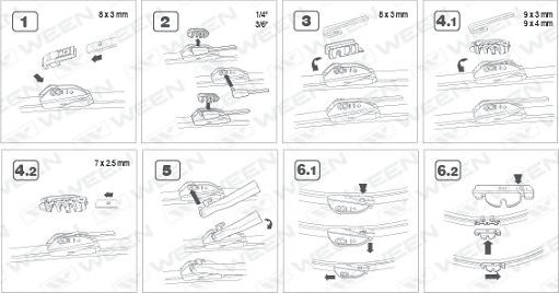 Щетка стеклоочистителя (дворник) WEEN передняя правая (пассажирская) для SEAT Toledo II 1998-2006. Артикул 100-4019