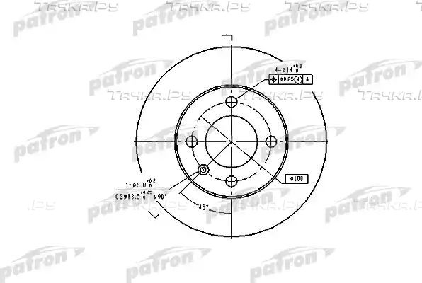 Тормозной диск Patron передний для SEAT Arosa I 1997-2004. Артикул PBD2780