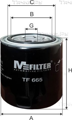 Масляный фильтр MFilter для Toyota Dyna U100, 200 / Y100 1995-2001. Артикул TF 665