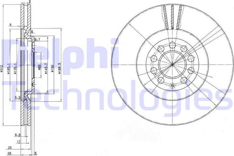 Тормозной диск Delphi. Артикул BG3528
