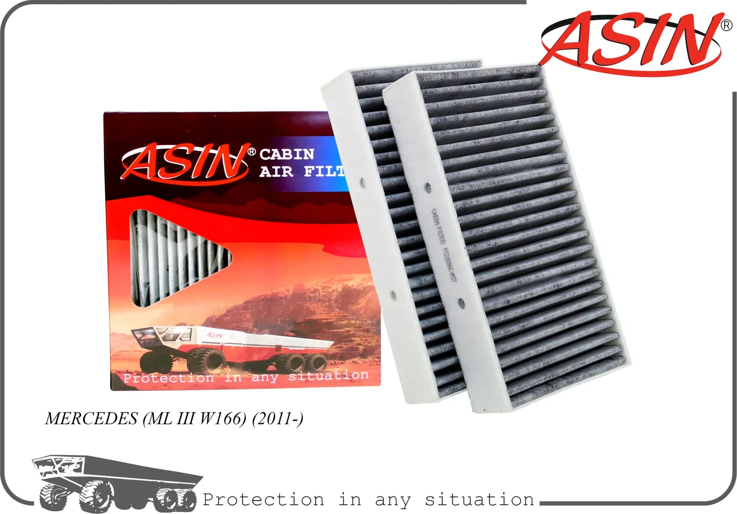 Фильтр салонный (угольный) (Asin). Артикул ASINFC2836C