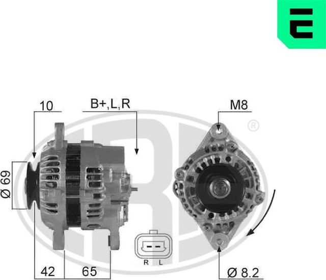 Генератор Era для Chevrolet Spark II 2005-2010. Артикул 210208A