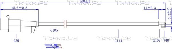 Датчик износа тормозных колодок  Sangsin Hi-Q. Артикул SWS3900