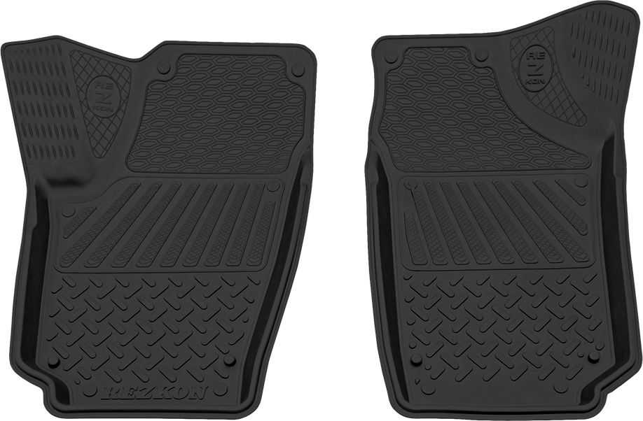 Коврики Rezkon резиновые передние для салона Volkswagen Polo V 2009-2026. Артикул 1535020100