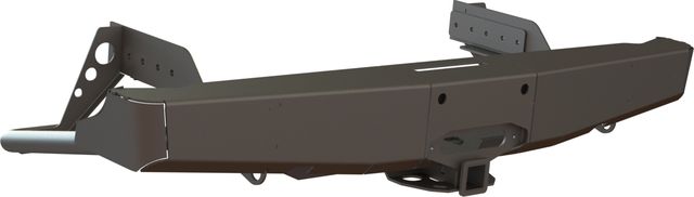 Бампер силовой STC задний для Mitsubishi L200 V 2015-2018 с квадратом под фаркоп и площадкой под лебедку. Артикул STC-ML200/15-BR-W