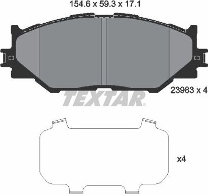 Тормозные колодки Textar. Артикул 2398301