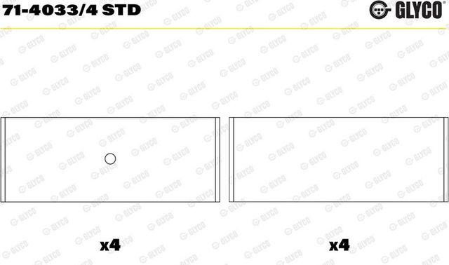 Вкладыши шатунные Glyco для Fiat 500 II 2007-2026. Артикул 71-4033/4 STD