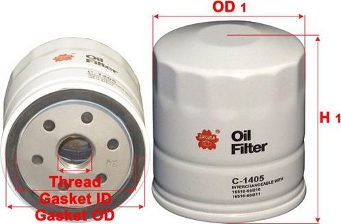 Масляный фильтр Sakura. Артикул C-1405