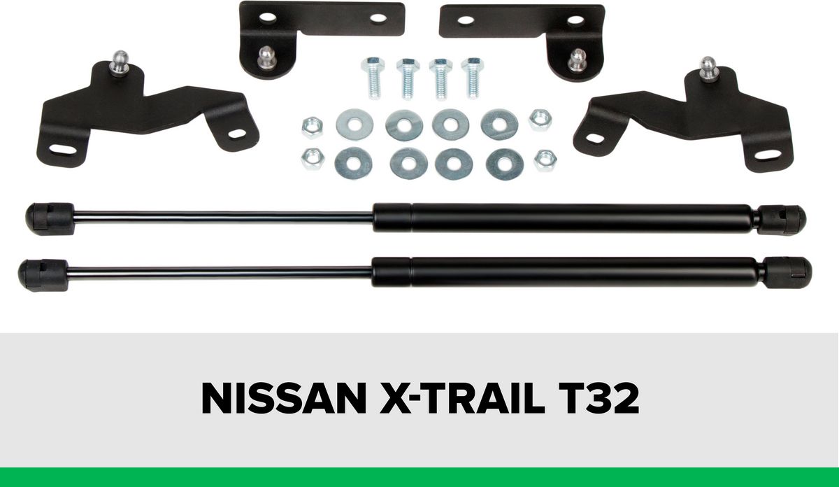 Амортизаторы (упоры) капота Pneumatic для Nissan X-Trail T32 2015-2018 2018-2026. Артикул KU-NI-XT32-00