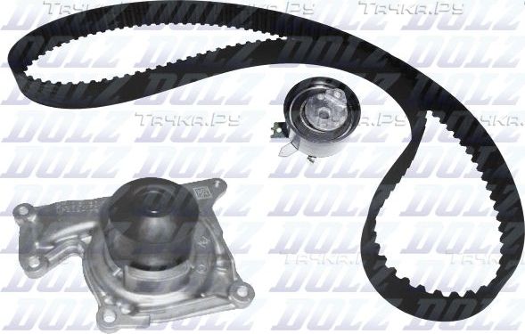 Помпа (водяной насос) с комплектом ремня ГРМ Dolz для Nissan NV200 2010-2026. Артикул KD103