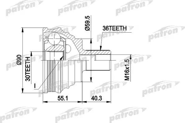Шрус наружный (граната) Patron. Артикул PCV1467