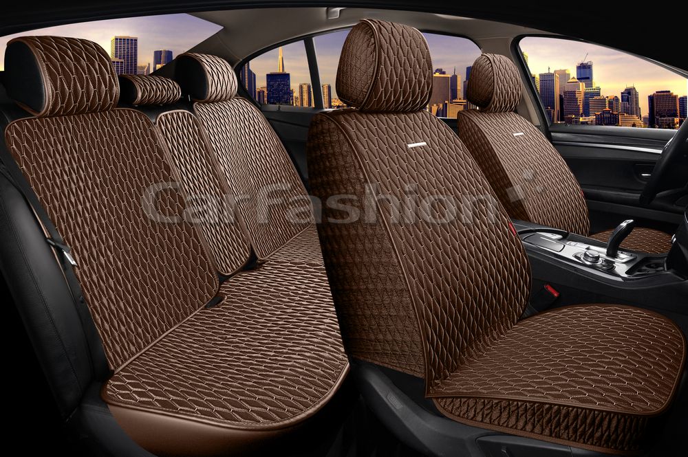 Накидки универсальные CarFashion Iceberg Plus для авто, цвет Коричневый/Коричневый/Коричневый. Артикул 22761