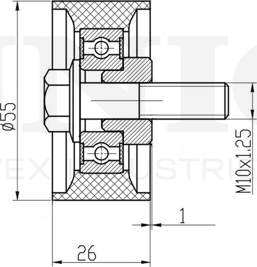 Ролик поликлинового ремня направляющий (Unio). Артикул TNS-10198