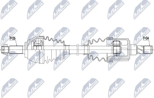 Полуось (привод в сборе, приводной вал) NTY передняя левая для MINI Countryman I (R60) 2010-2016. Артикул NPW-BM-125