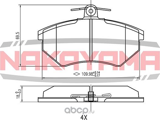 Колодки тормозные (Nakayama). Артикул HP8040NY
