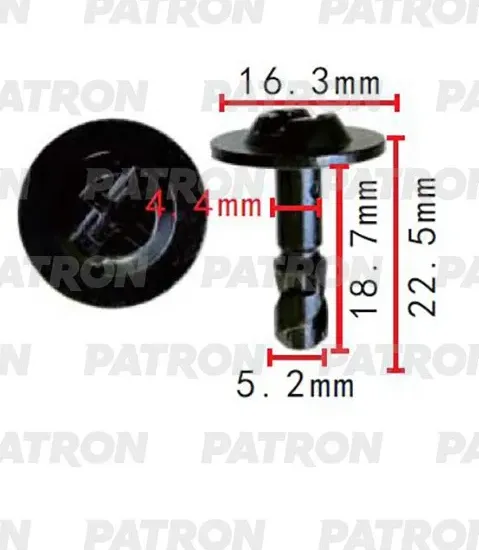 Клипса крепежная (Patron). Артикул P37-2325A