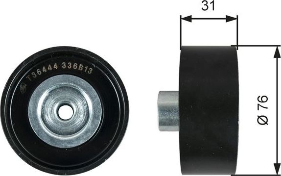 Направляющий (ведущий) ролик приводного поликлинового ремня Gates (Металл). Артикул T36444