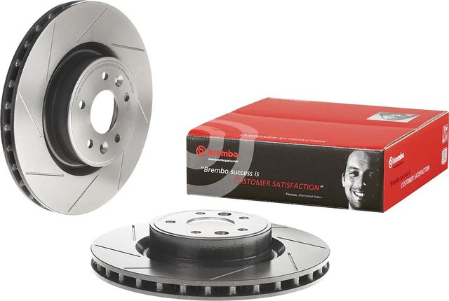 Тормозной диск Brembo PRIME LINE - UV Coated передний для Renault Megane III 2008-2016. Артикул 09.A752.21