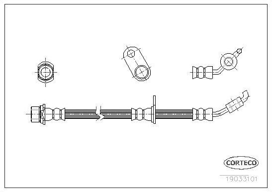 Тормозной шланг Corteco. Артикул 19033101