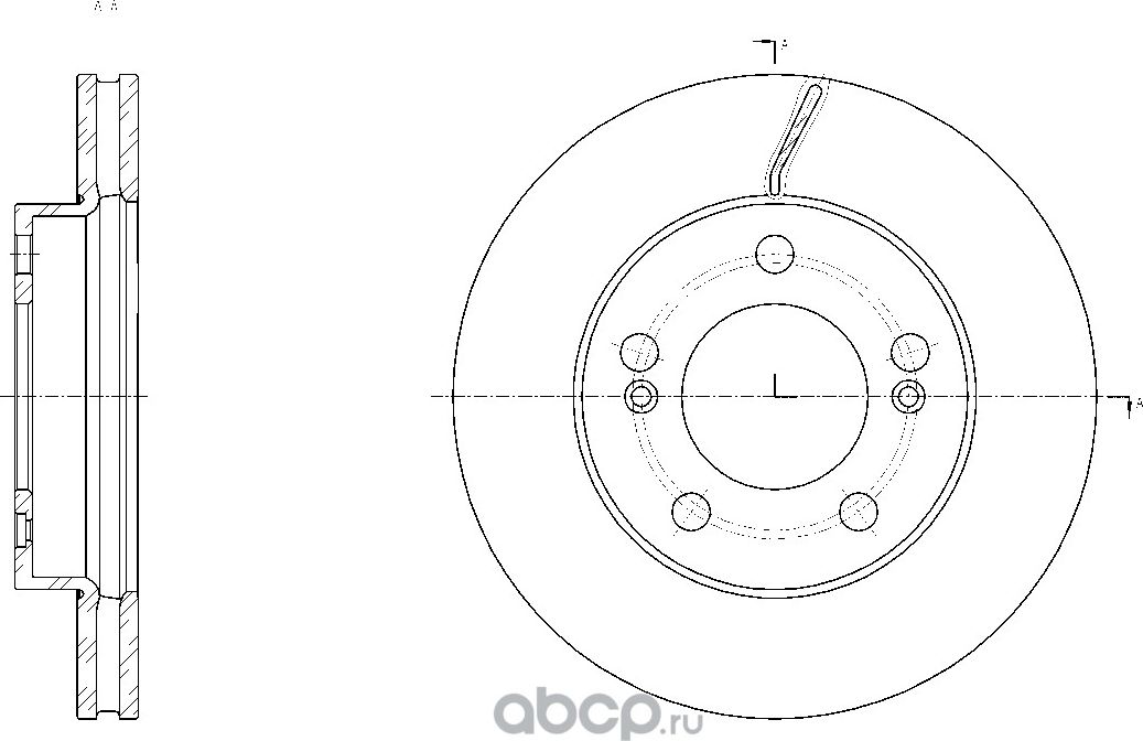 Диск тормозной вентилируемый (G-Brake). Артикул GR21212
