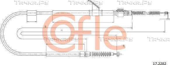 Трос ручника (тросик ручного тормоза) Cofle. Артикул 92.17.2282