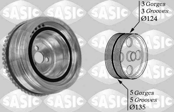 Шкив коленвала Sasic для Fiat Qubo I 2009-2026. Артикул 2156045