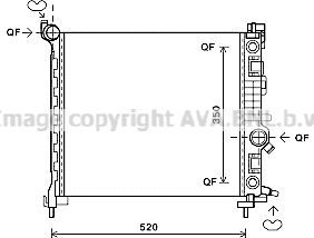 Радиатор охлаждения двигателя AVA для Opel Meriva B 2010-2017. Артикул OL2567