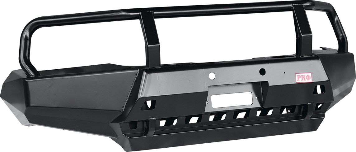Бампер силовой РИФ передний с защитной дугой и защитой бачка омывателя для Toyota Hilux VIII 2015-2026. Артикул RIFREV-10300