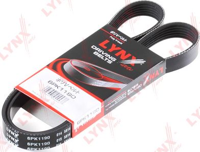 Приводной ремень поликлиновой LYNXauto. Артикул 6PK1190