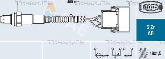 Лямбда-зонд (кислородный датчик) FAE для Opel Signum I 2003-2008. Артикул 75016