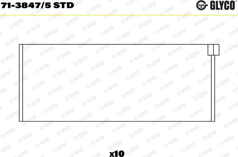 Вкладыши шатунные Glyco для Volkswagen Transporter T4 1995-2003. Артикул 71-3847/5 STD