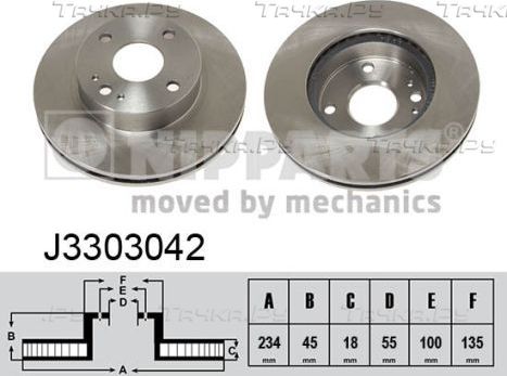 Тормозной диск Nipparts. Артикул J3303042