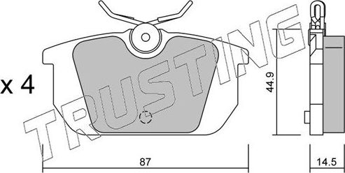 Тормозные колодки Trusting задние для Fiat Coupe 1993-1998. Артикул 066.0