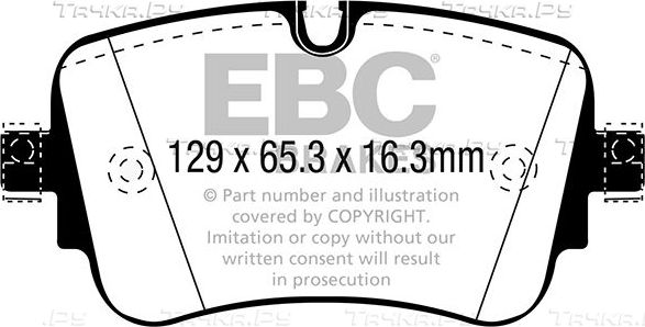 Тормозные колодки EBC Brakes задние для Audi e-tron I 2018-2026. Артикул DP42299R