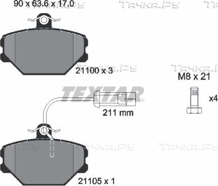 Тормозные колодки Textar передние для Zastava Yugo 1988-2008. Артикул 2110005