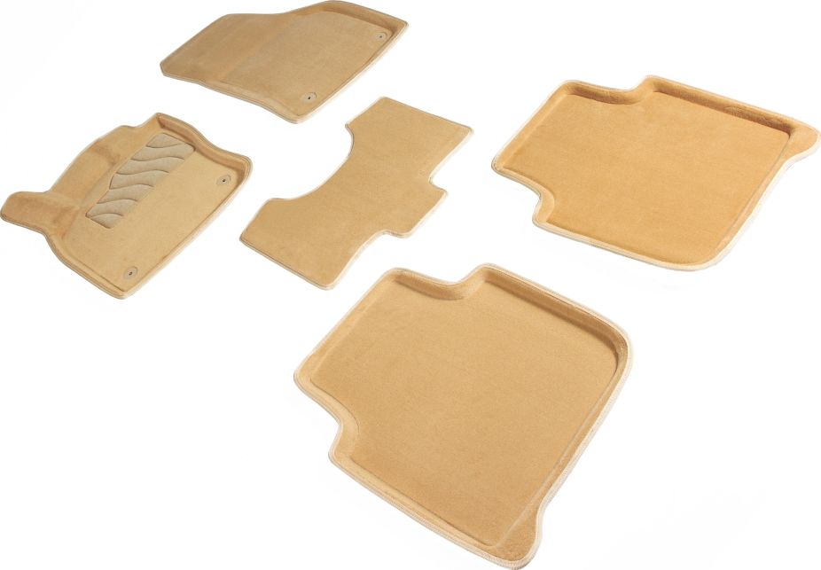 Коврики 3D Seintex для салона Skoda Kodiaq 5 мест 2017-2026 БЕЖЕВЫЕ. Артикул 90269