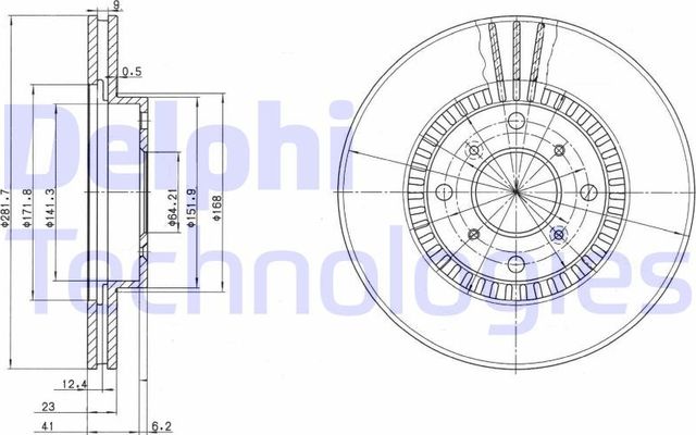 Тормозной диск Delphi передний для Acura NSX I 1990-1997. Артикул BG2815