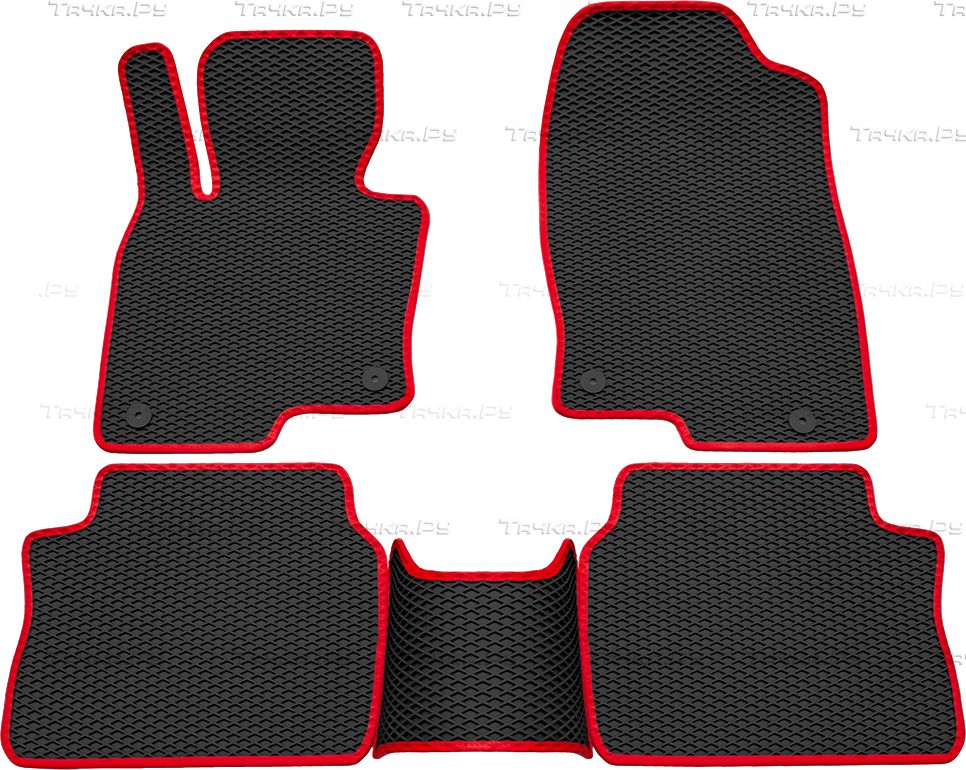 Коврики Rezkon EVA для салона Mazda CX-5 II 2017-2026 Красный кант. Артикул 9023020204