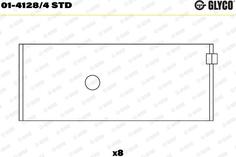 Вкладыши шатунные Glyco для Toyota Starlet III (P70) 1984-1989. Артикул 01-4128/4 STD